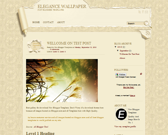 Elegance Wallpaper Blogger Templates | www.